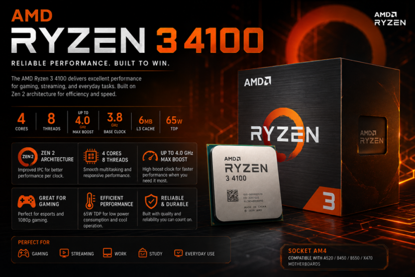 PC Gamer DARIUS • GARANTIE 24M •  AMD Ryzen 3 4100 • GTX 1650 • 16Go • 256 SSD • WIN11