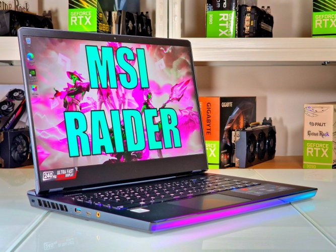 Używany laptop do gier MSI Raider GE66 - GWARANCJA 12M | 15,6" 240 Hz | i7-10870H | RTX 3060 | 32 GB | 1000 SSD | WIN11