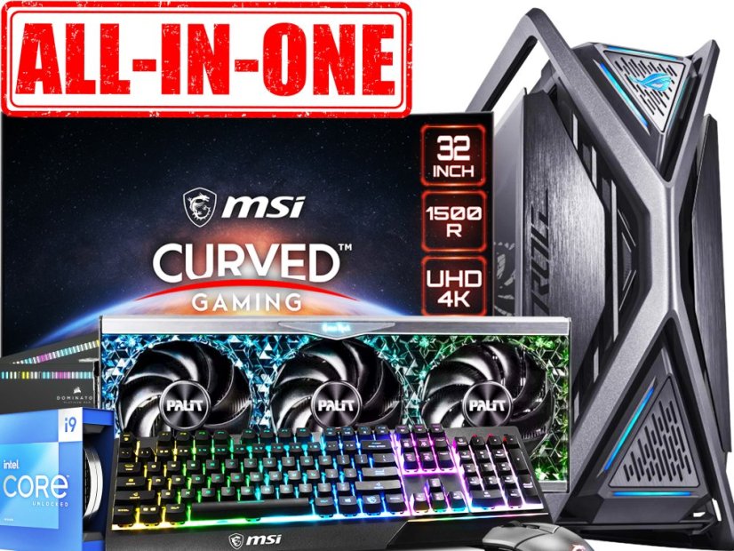 Herná PC zostava s monitorem RTX 4090 - ZÁRUKA 24M | Intel Core i9-13900KF | RTX 3090 24GB | 64 GB DDR5 | 2000 SSD | 4K LCD MSI | klávesnice+myš MSI