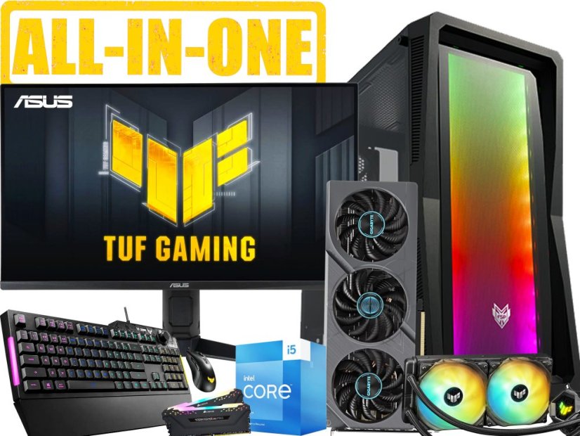 Herná PC zostava s monitorem RTX 4060Ti - ZÁRUKA 24M | Intel Core i5-13500 | RTX 4060Ti | 32 GB DDR5 | 2000 SSD | 4K LCD ASUS | klávesnice+myš ASUS