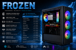 Gaming PC FROZEN • GARANTIE 24M • AMD Ryzen 3 4100 • GTX 1060 6GB • 16GB • 256 SSD • WIN11