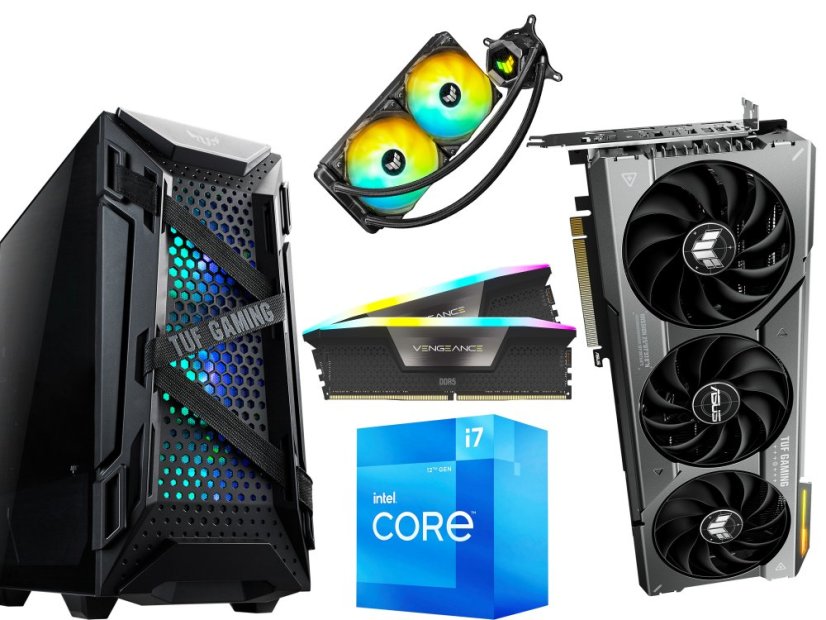 Herná PC zostava ASUS TUF RTX 4060Ti - ZÁRUKA 24M | Intel Core i7- 12700 KF | RTX 4060Ti  | 32 GB DDR5 | 1000 SSD