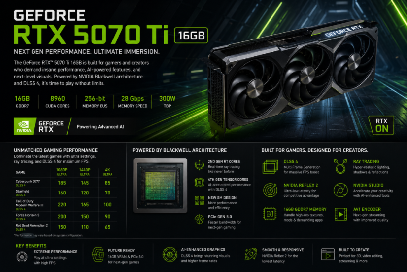 PC Gamer HELLFIRE • GARANTIE 24M • AMD Ryzen 7 7800X3D • RTX 5070 Ti 16Go • 32Go DDR5 • 1000 SSD • WIN11