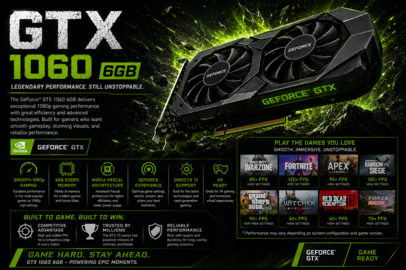 PC Gamer FROZEN • GARANTIE 24M •  AMD Ryzen 3 4100 • GTX 1060 6Go • 16Go • 256 SSD • WIN11