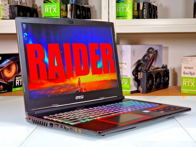 Gaming Laptop MSI Raider GE63VR Gebraucht - GARANTIE 12M | 15,6" 120Hz | Intel Core i7-8750H | GTX 1060 6GB | 16 GB | 256 SSD+1TB HDD | WIN11