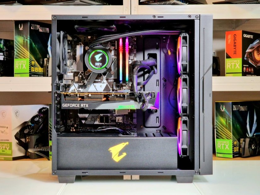Herní PC compraider - ZÁRUKA 12M | Intel Core i5-9600KF+vodní chlazení AORUS 360 | RTX 3070 8GB | 16 GB | 512 SSD